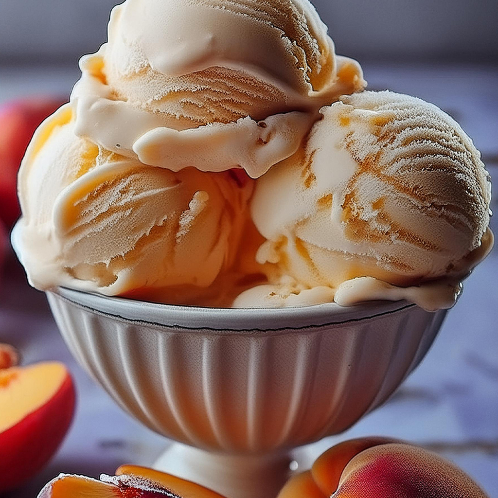 Homemade Peach Ice Cream