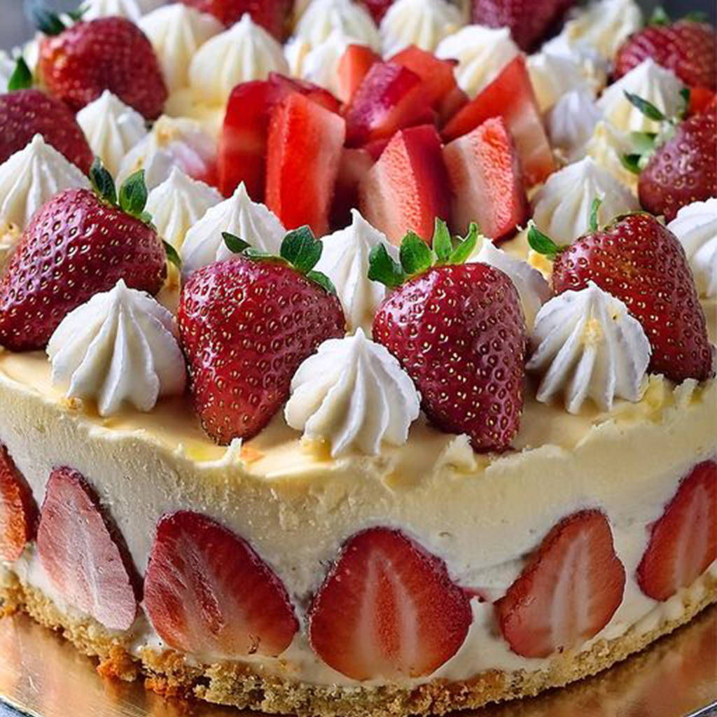 Cheesecake with Strawberries and White Chocolate