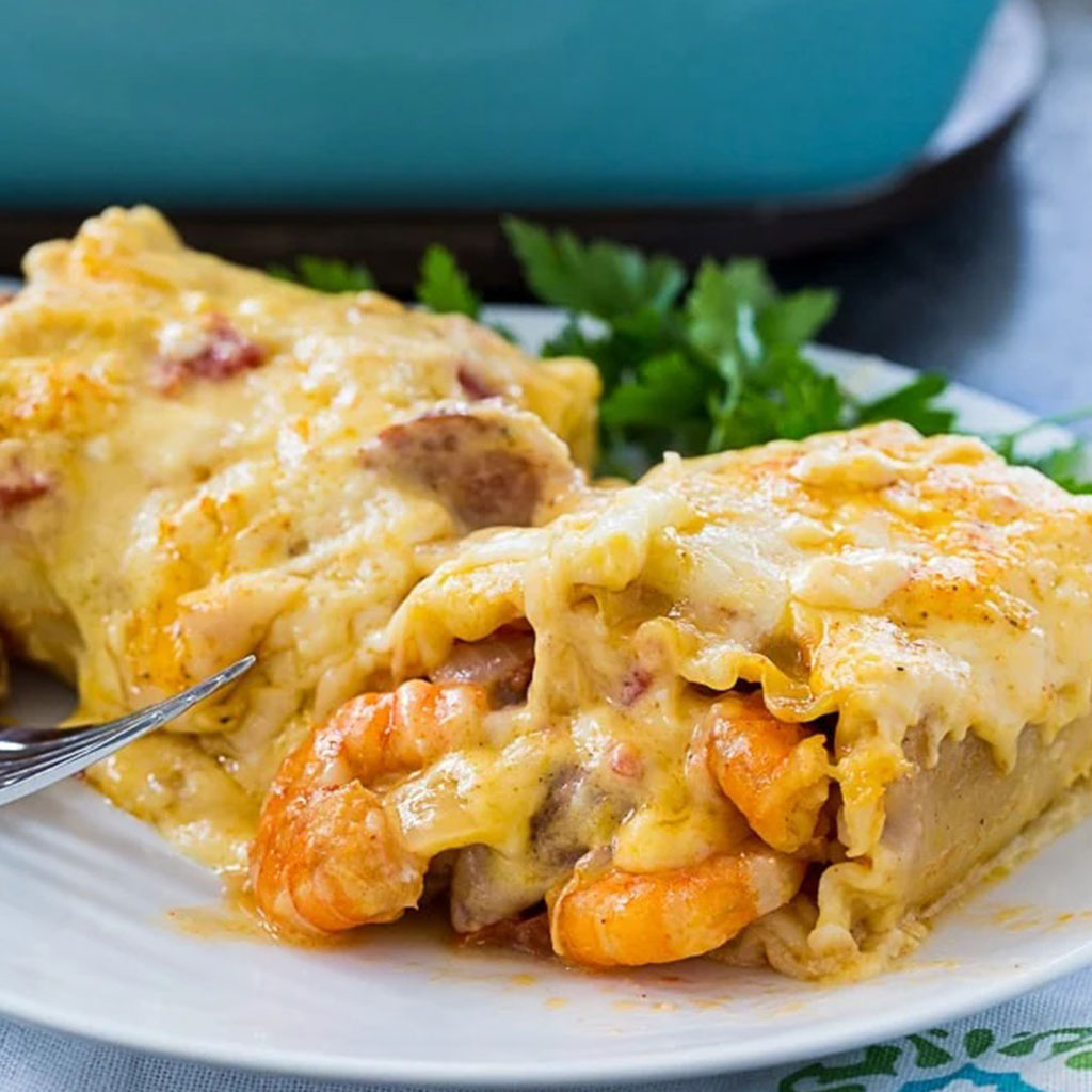 Cajun Shrimp Lasagna Roll-Ups