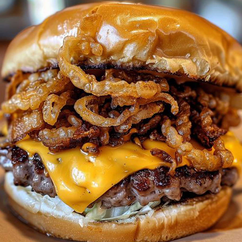 Ultimate Crispy Onion Cheeseburger 🍔🧀