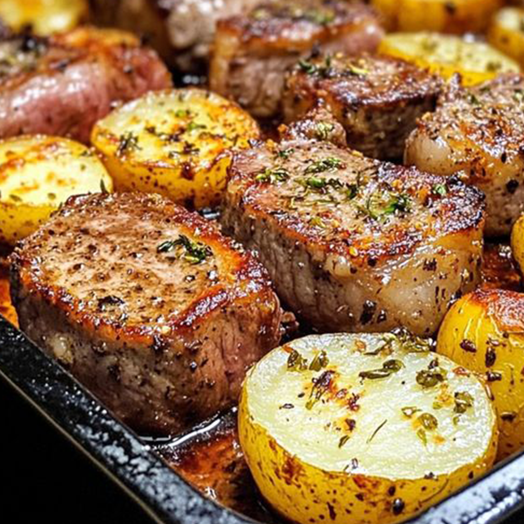 Seasoned Baked Beef with Flavourful Potatoes 😍