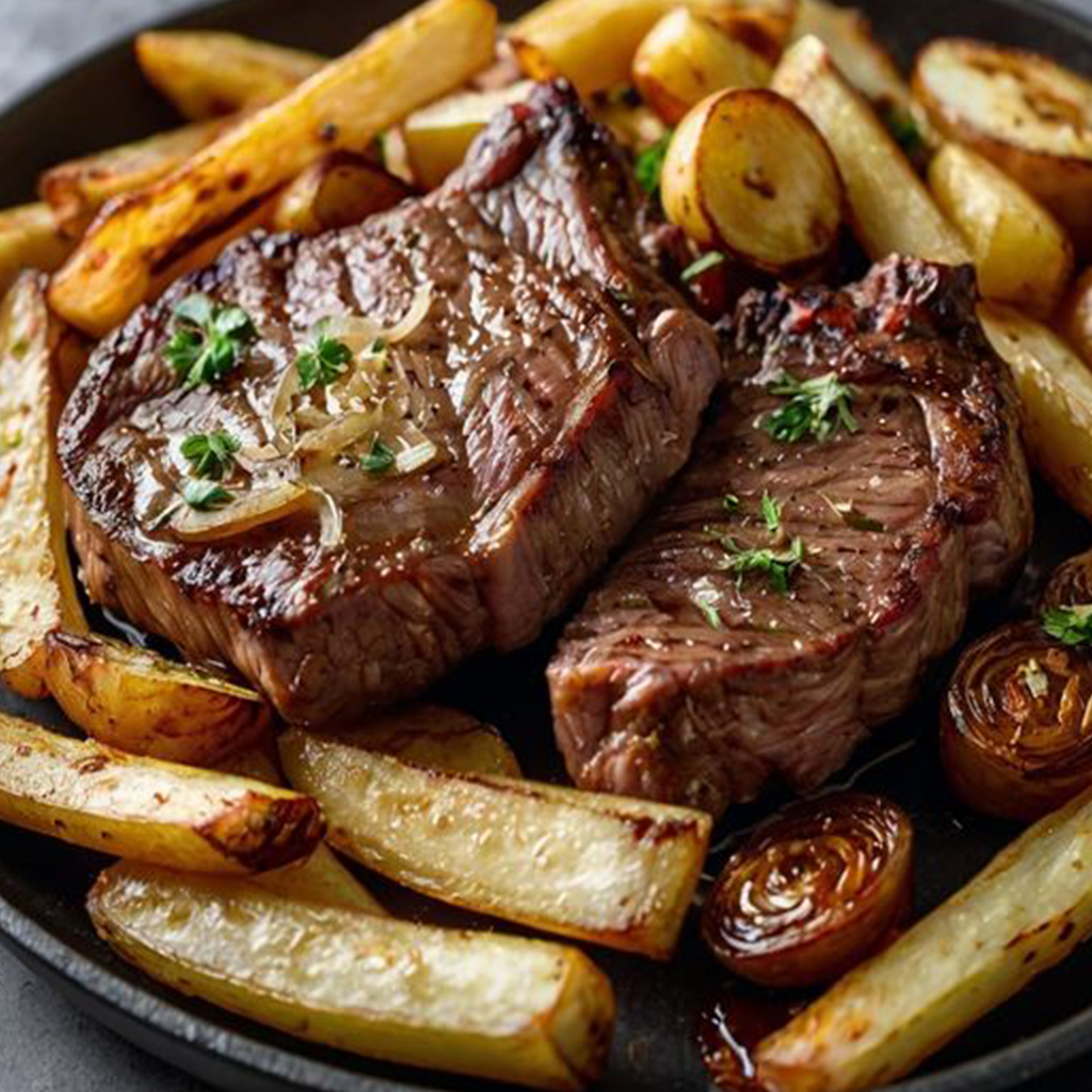 Ribeye Steak with French Onions