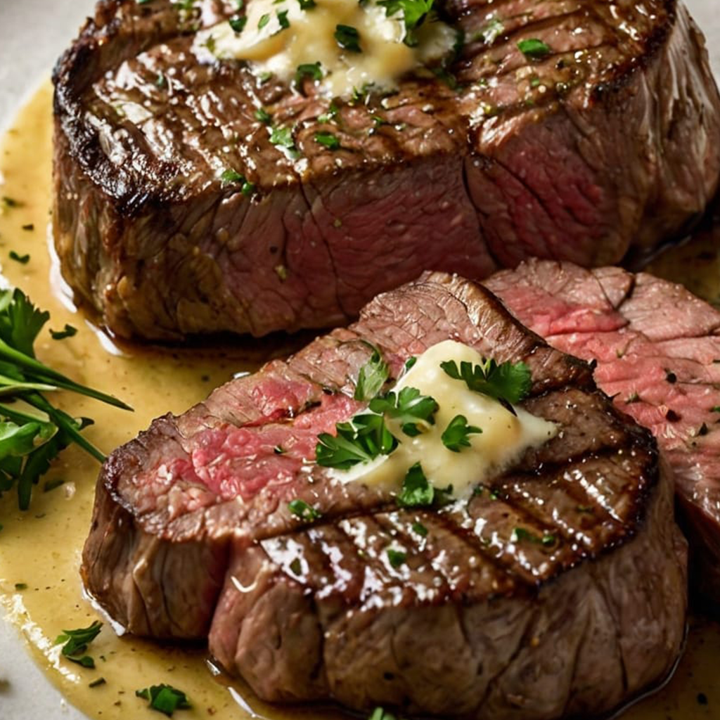 Filet Mignon with Creamy Parmesan Mustard Sauce