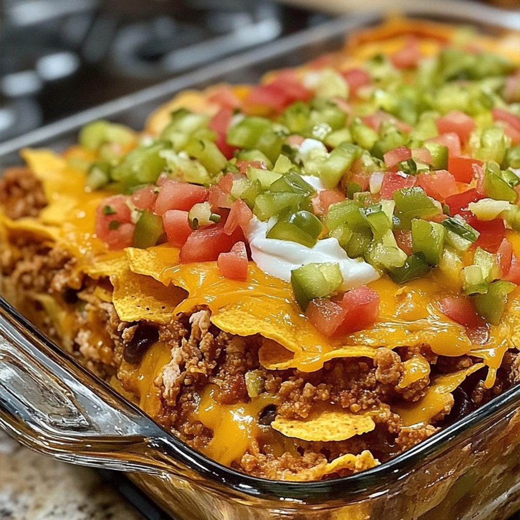 Try this Walking Taco Casserole – a fun twist on taco night that’s easy to make and packed with flavour!