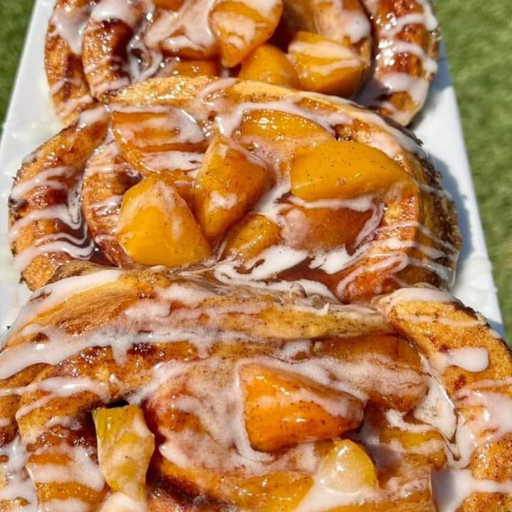 Peach Cobbler Cinnamon Rolls