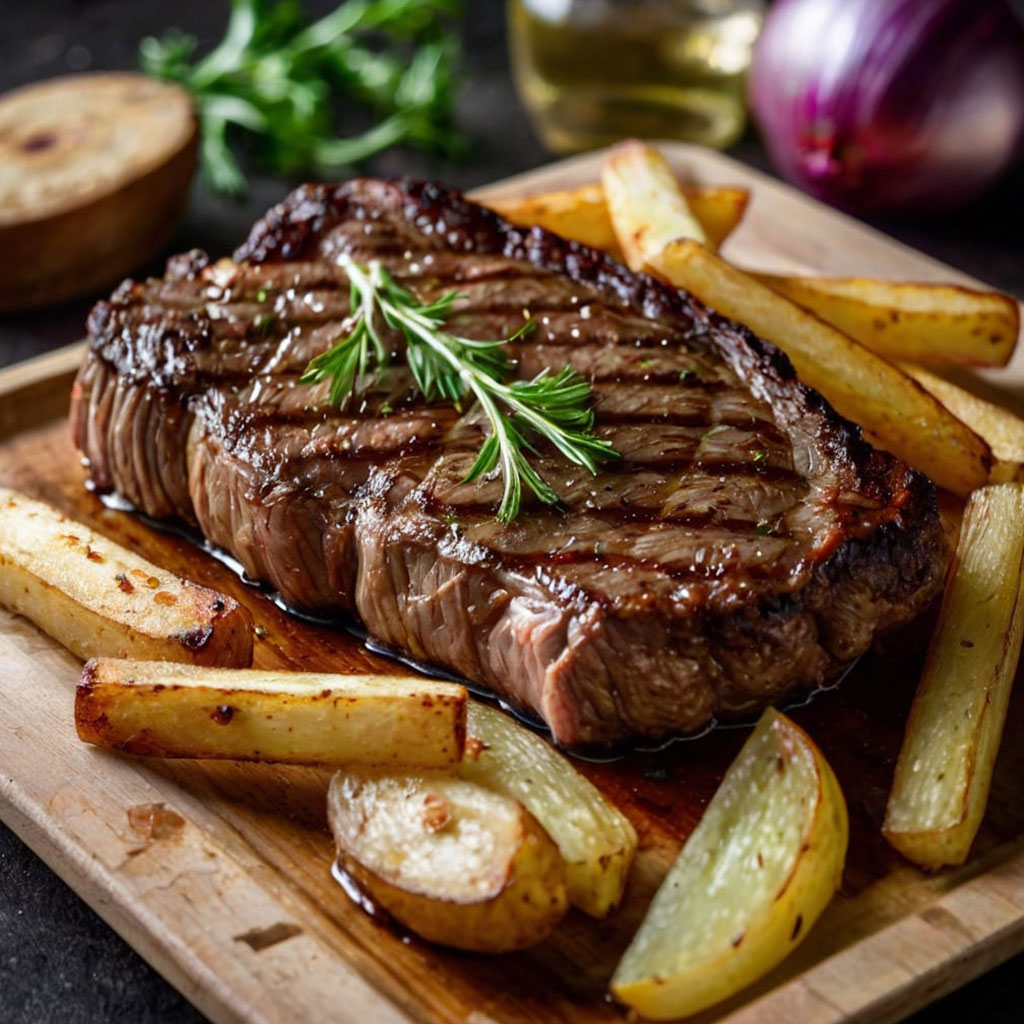 Ribeye Steak with French Onions