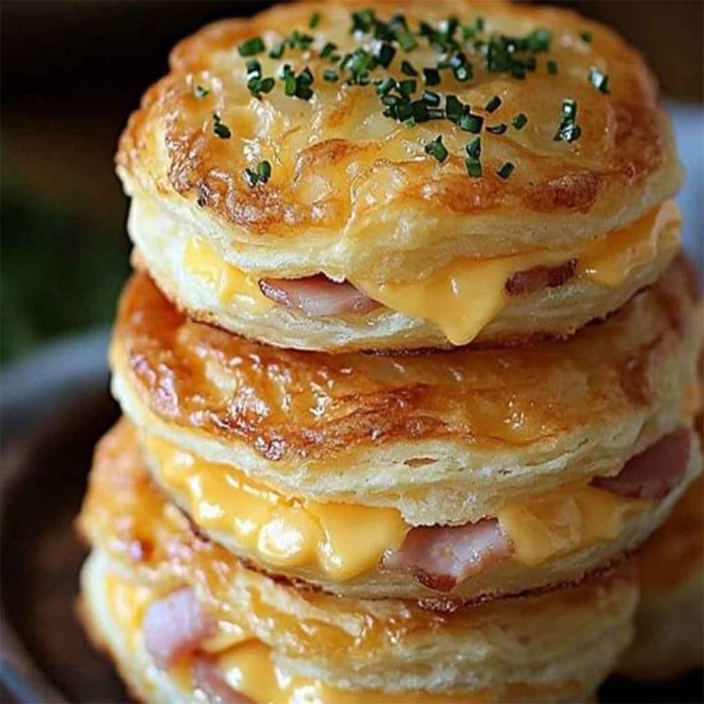 Ham and Cheese Butter Swim Biscuits