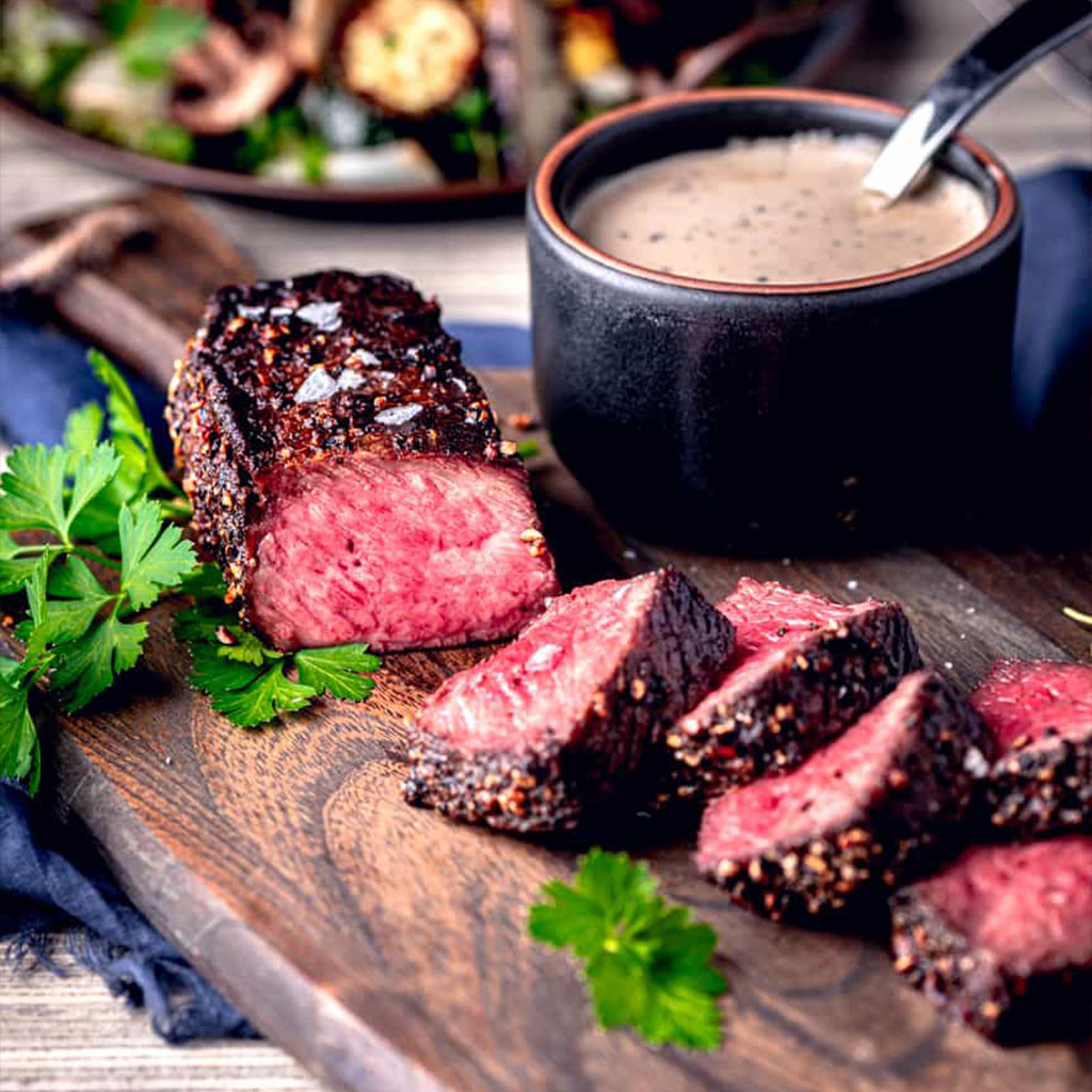 Peppercorn-Crusted Steak