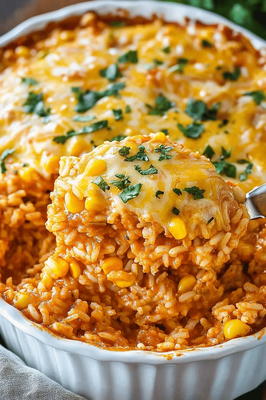 Chicken Enchilada Rice with Corn Casserole