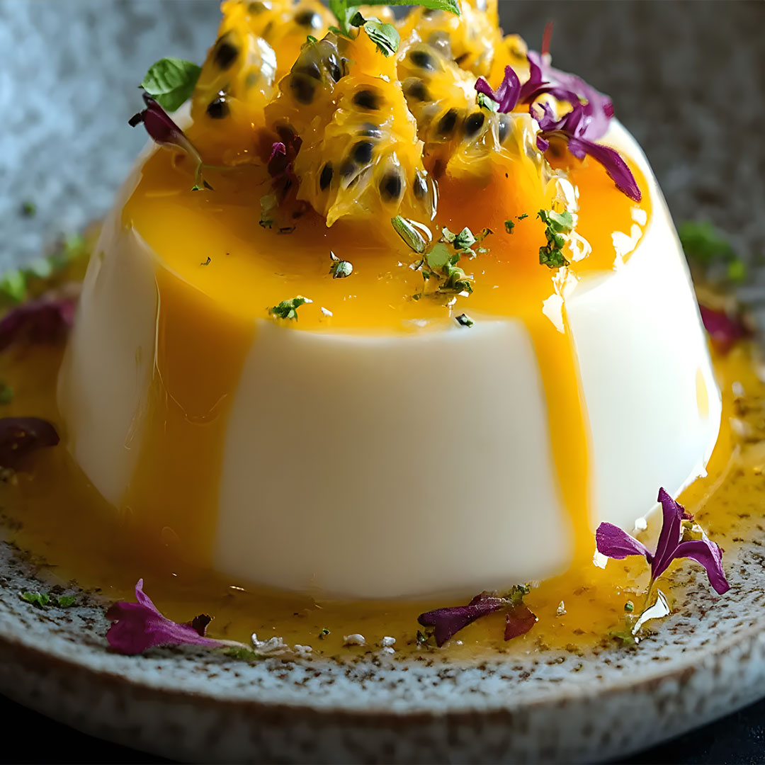 Coconut and Passion Fruit Panna Cottas