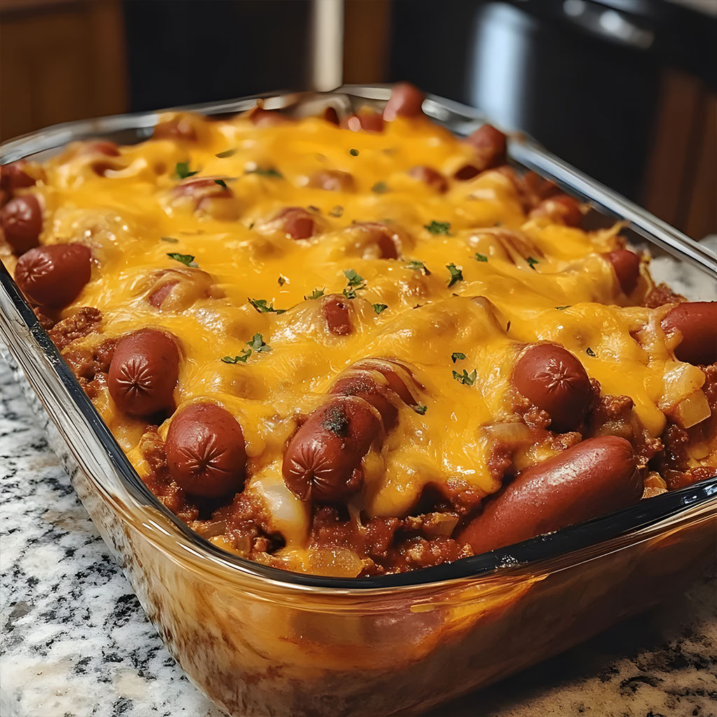 Chili Cheese Dog Casserole