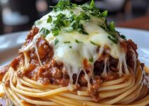 Beef Bolognese with Creamy Garlic Butter Spaghetti