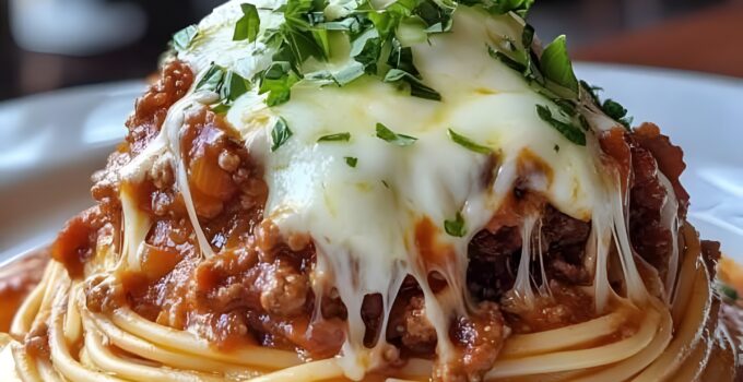 Beef Bolognese with Creamy Garlic Butter Spaghetti