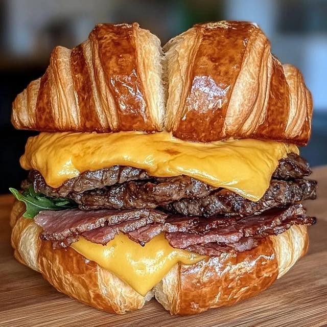 Giant Croissant Sandwich with Steak and Cheese,
Giant Croissant Sandwich, Sandwich ,
Sandwich with Steak, Steak, Cheese 