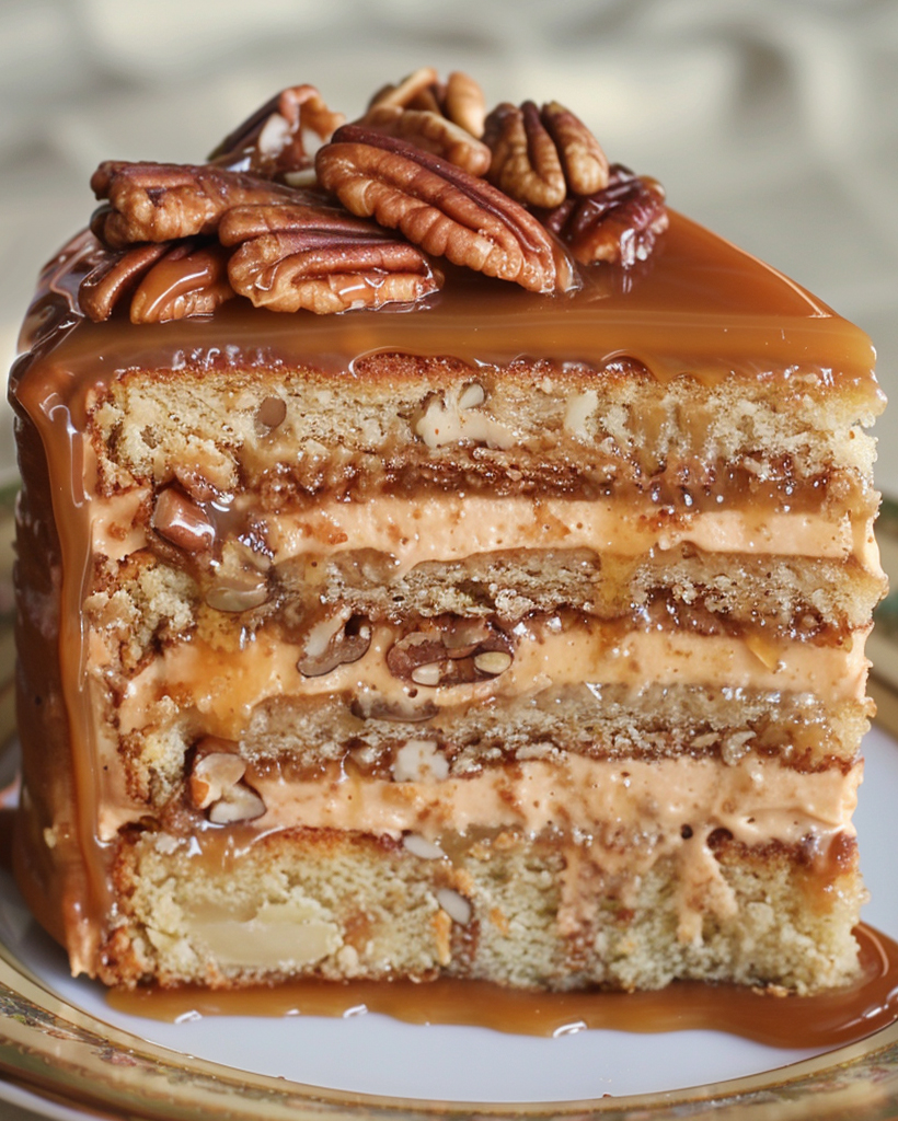 Southern Pecan Caramel Cake - NorthEast Nosh Recipes