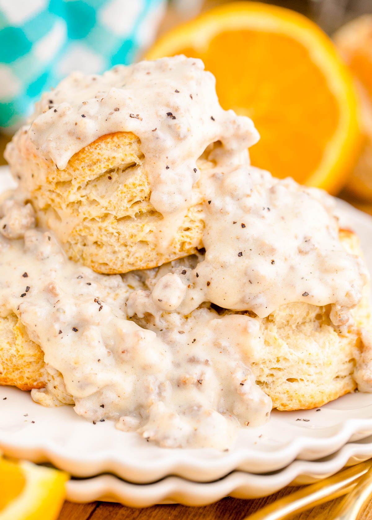 Biscuits and Sausage Gravy - Sugar and Soul