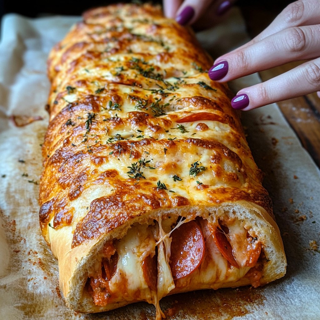 Cheesy Pepperoni Bread Loaf, Cheesy, Bread Loaf, Bread