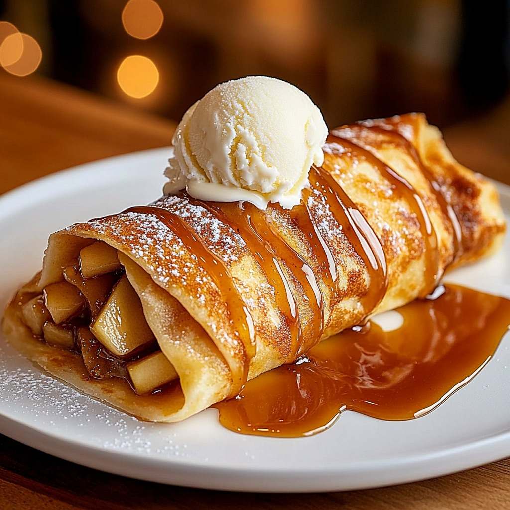 Decadent Apple Strudel with Ice Cream, Apple Ice Cream, Apple, Ice Cream